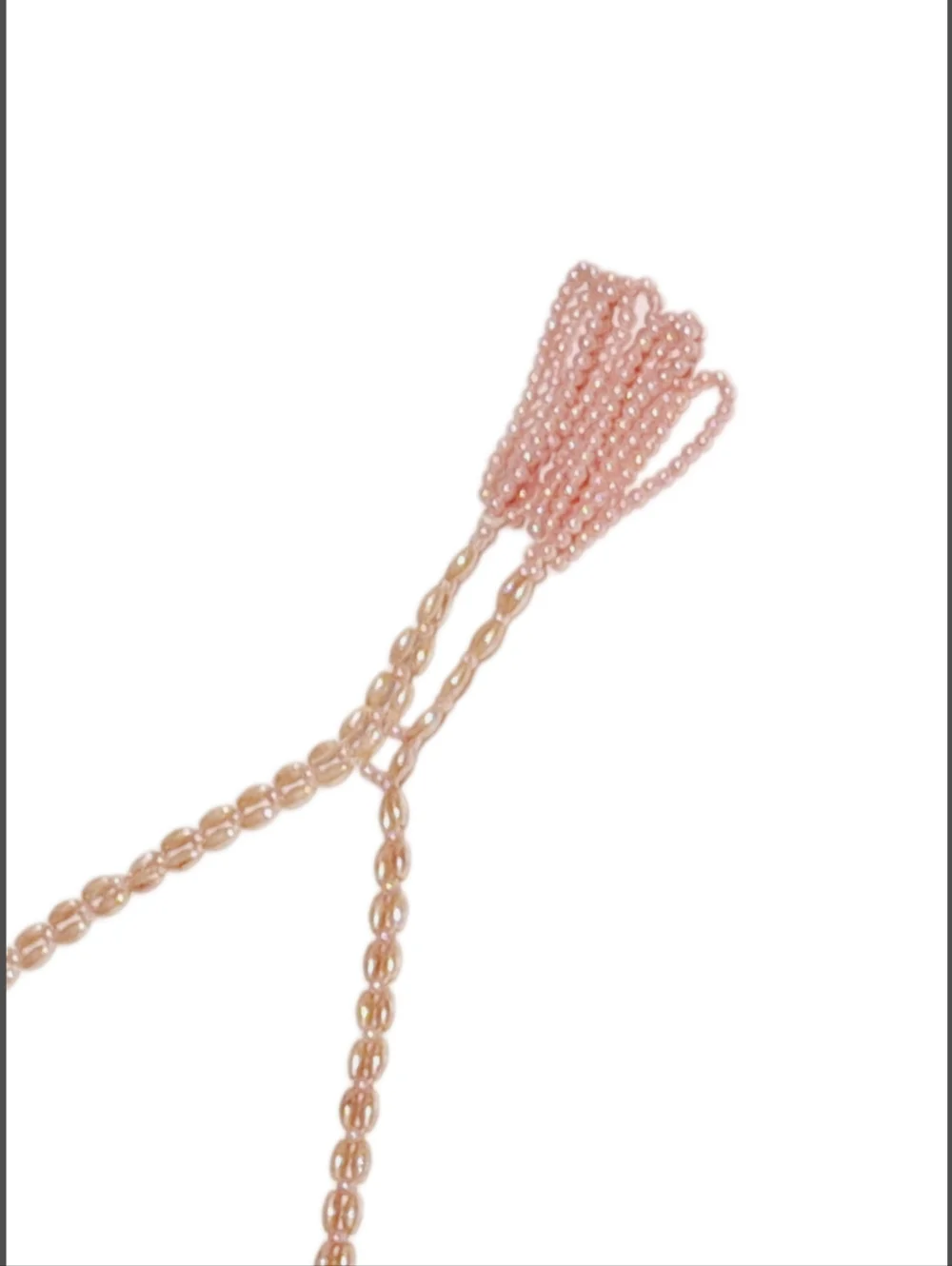 Iradescent Pink Beaded Infinity Necklace